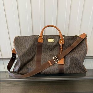 Michael Kors MK Brown Logo Travel Bag